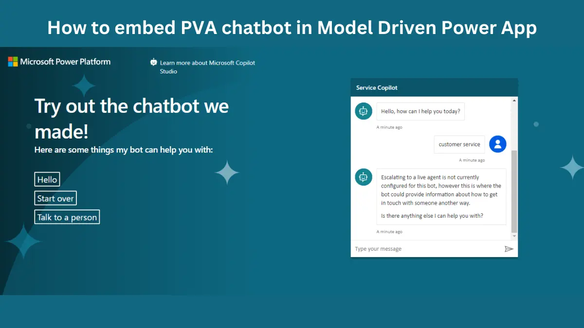 How to embed PVA chatbot in Model Driven Power App